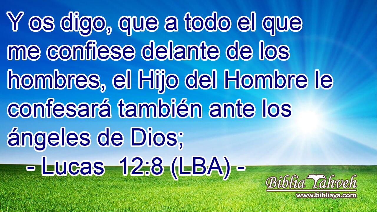 Y os digo, que a todo el que me confiese delante de los hombres, el Hijo del Hombre le confesará también ante los ángeles de Dios;