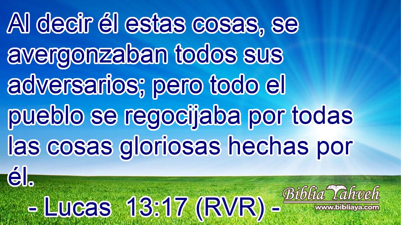 Al decir él estas cosas, se avergonzaban todos sus adversarios; pero todo el pueblo se regocijaba por todas las cosas gloriosas hechas por él.