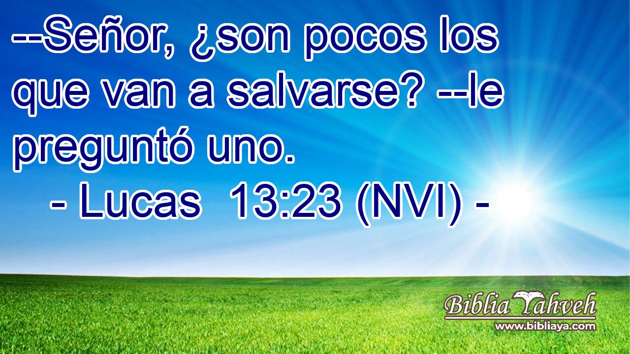  --Señor, ¿son pocos los que van a salvarse? --le preguntó uno. 