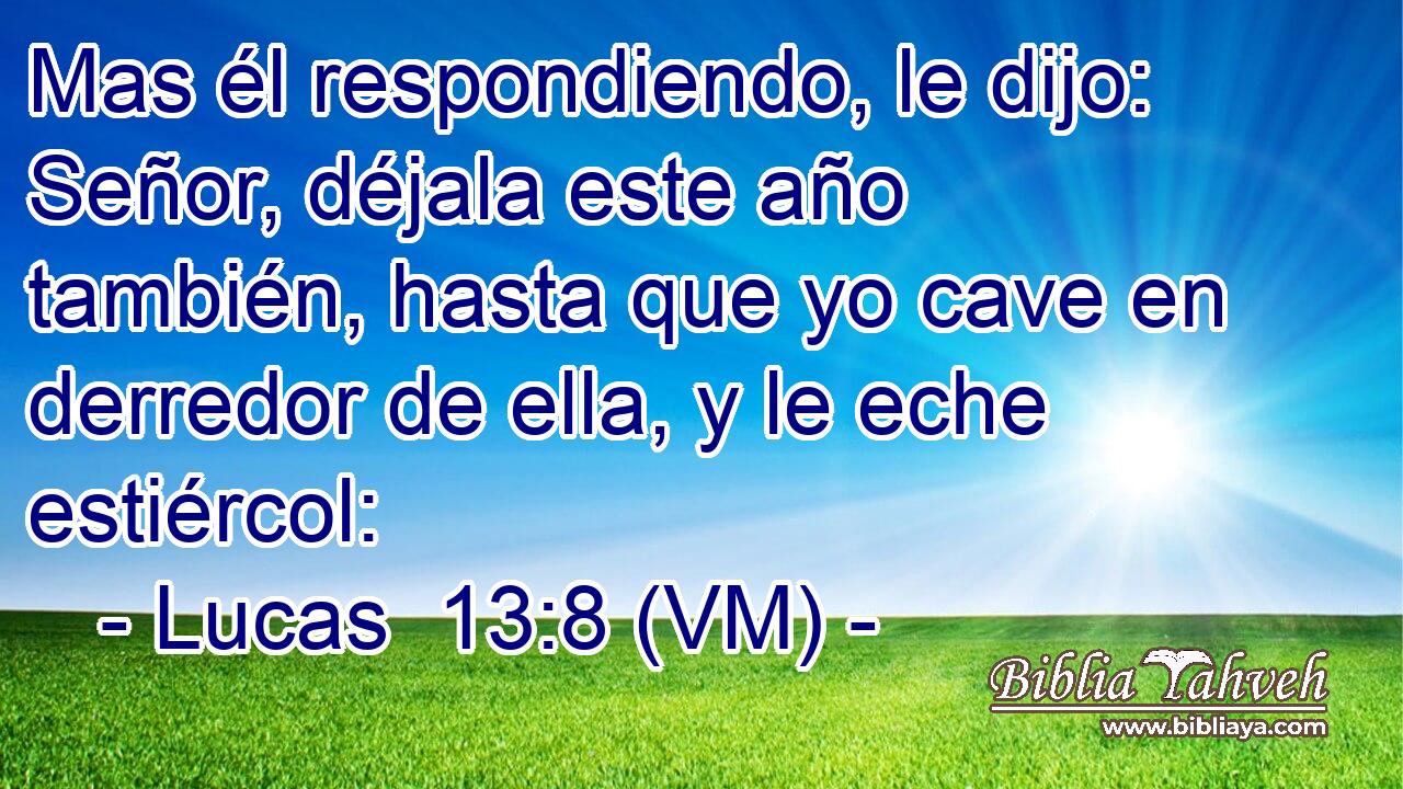  Mas él respondiendo, le dijo: Señor, déjala este año también, hasta que yo cave en derredor de ella, y le eche estiércol: 