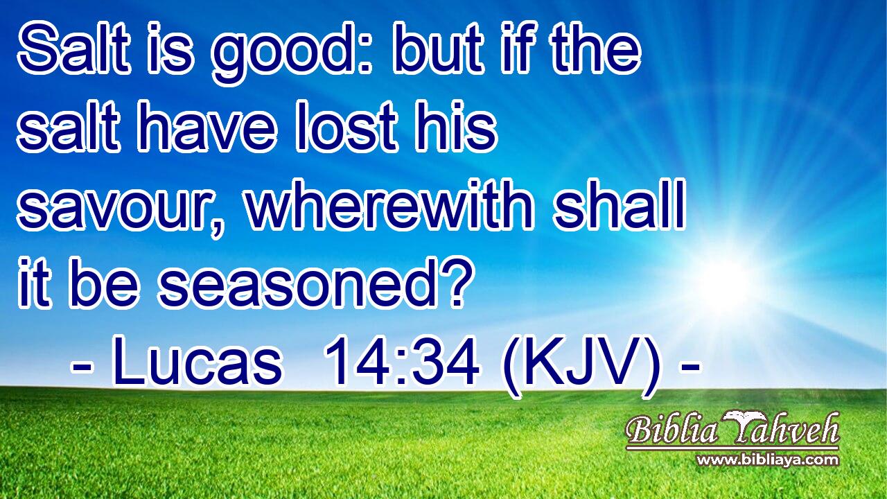 Salt is good: but if the salt have lost his savour, wherewith shall it be seasoned?