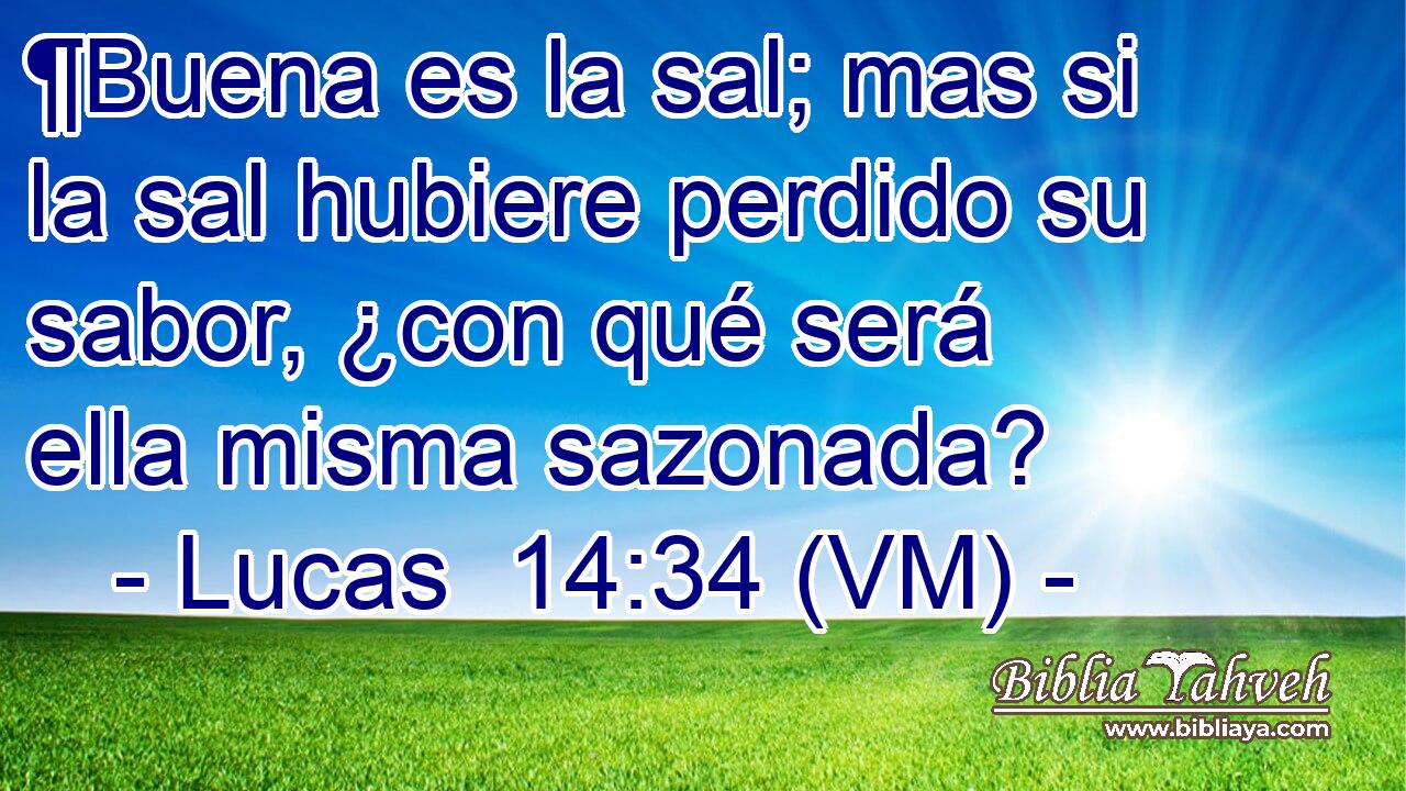 ¶Buena es la sal; mas si la sal hubiere perdido su sabor, ¿con qué será ella misma sazonada? 