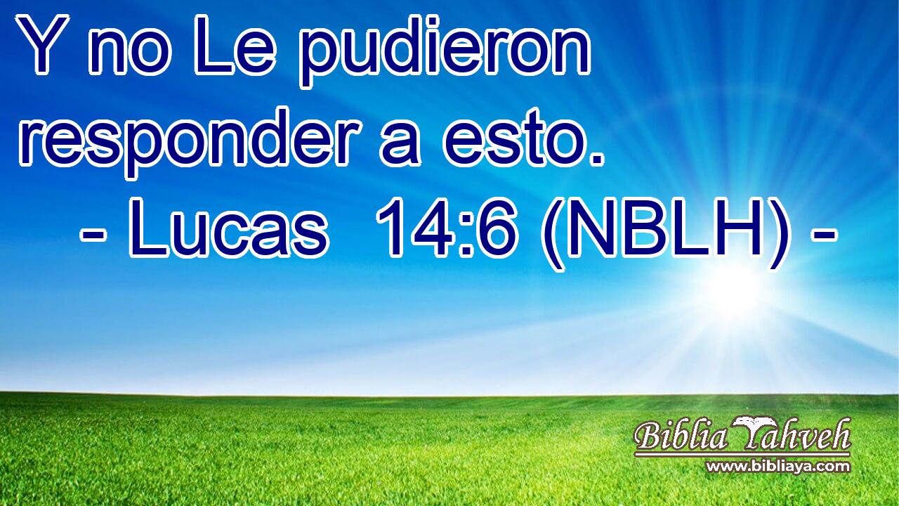  Y no Le pudieron responder a esto. 