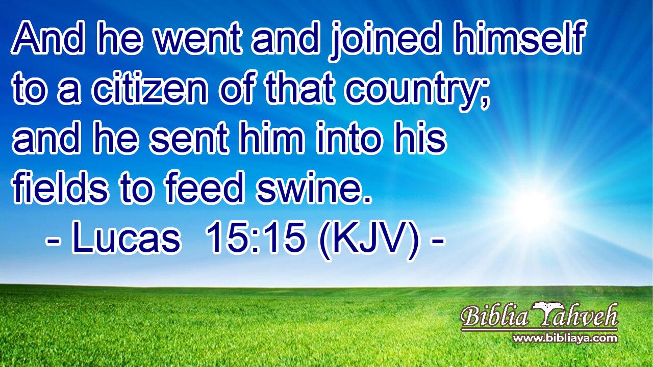 And he went and joined himself to a citizen of that country; and he sent him into his fields to feed swine.