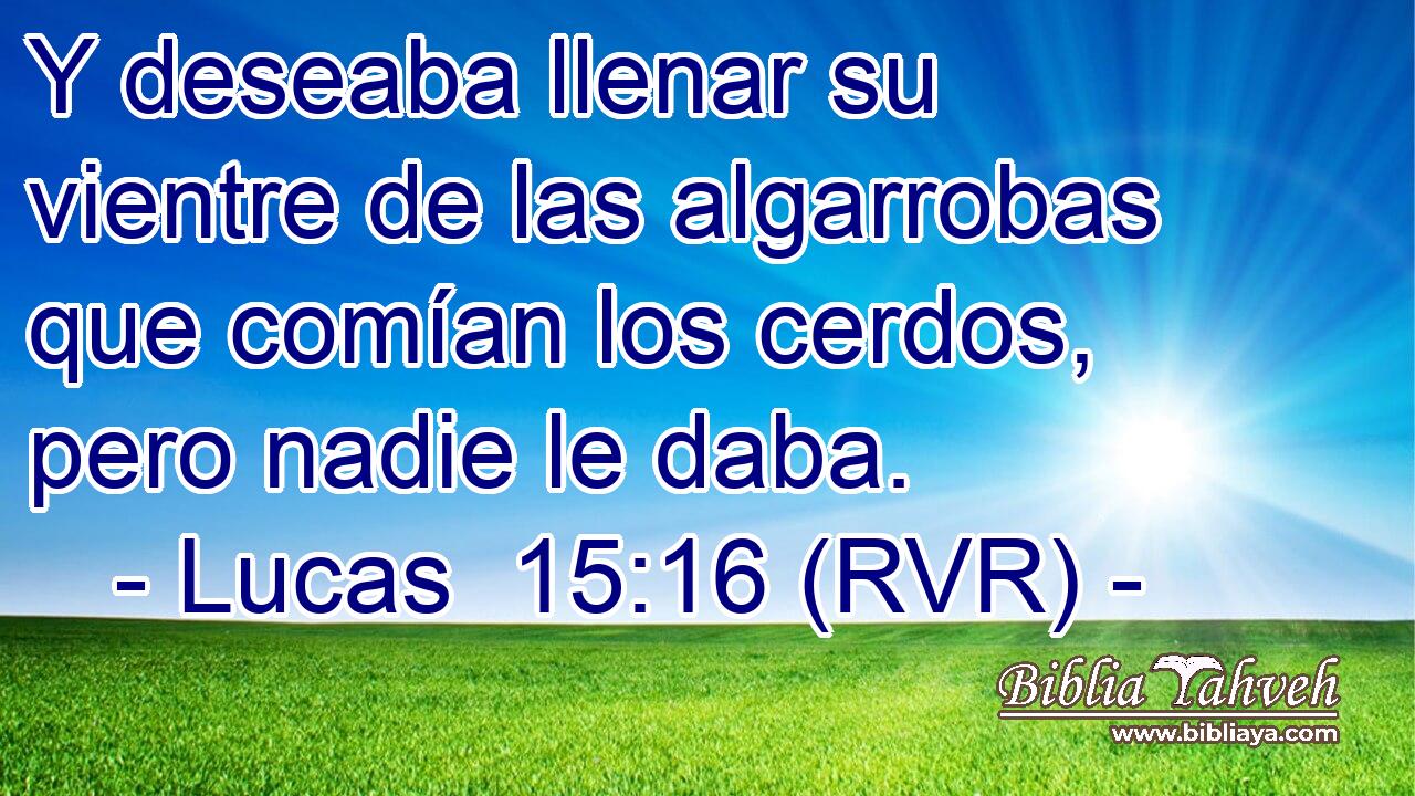 Y deseaba llenar su vientre de las algarrobas que comían los cerdos, pero nadie le daba.