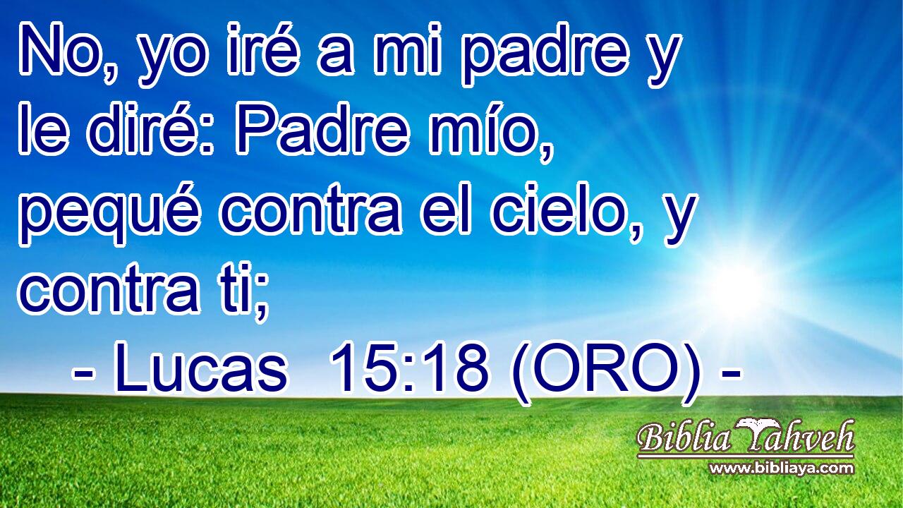 No, yo iré a mi padre y le diré: Padre mío, pequé contra el cielo, y contra ti; 