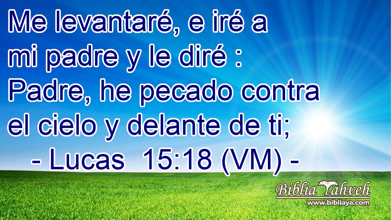 Lucas 15:18 (VM) - Me levantaré, e iré a mi padre y le diré :...