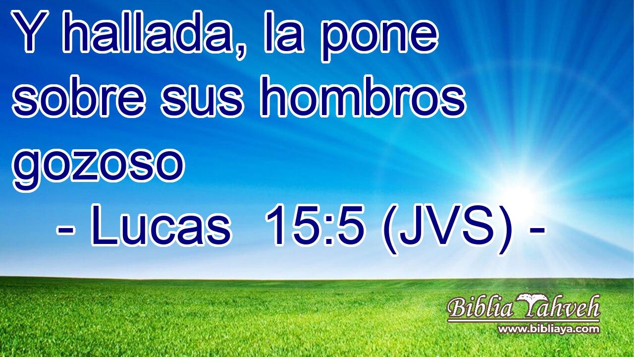 Y hallada, la pone sobre sus hombros gozoso