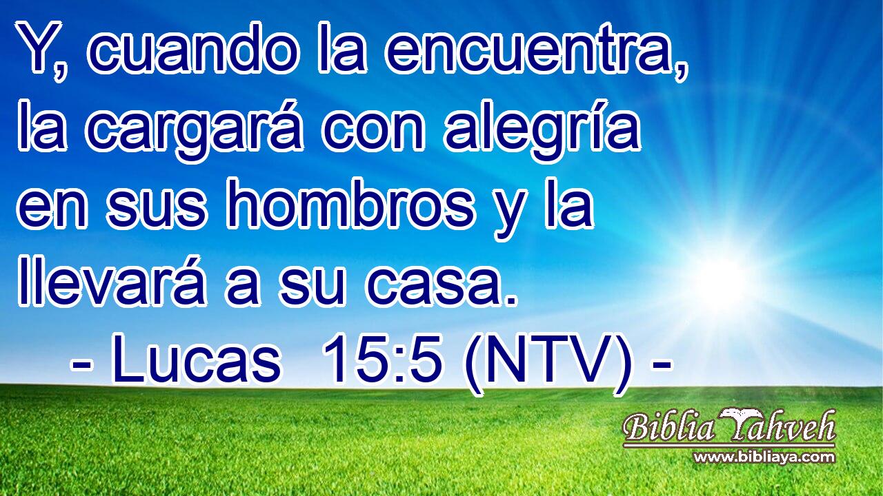 Y, cuando la encuentra, la cargará con alegría en sus hombros y la llevará a su casa.