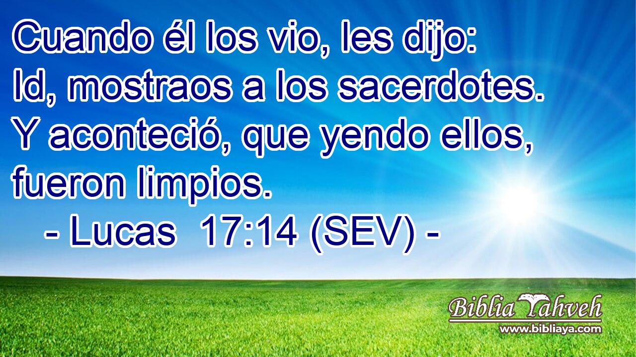 Cuando él los vio, les dijo: Id, mostraos a los sacerdotes. Y aconteció, que yendo ellos, fueron limpios.