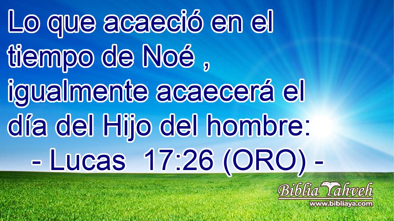  Lo que acaeció en el tiempo de Noé , igualmente acaecerá el día del Hijo del hombre: 