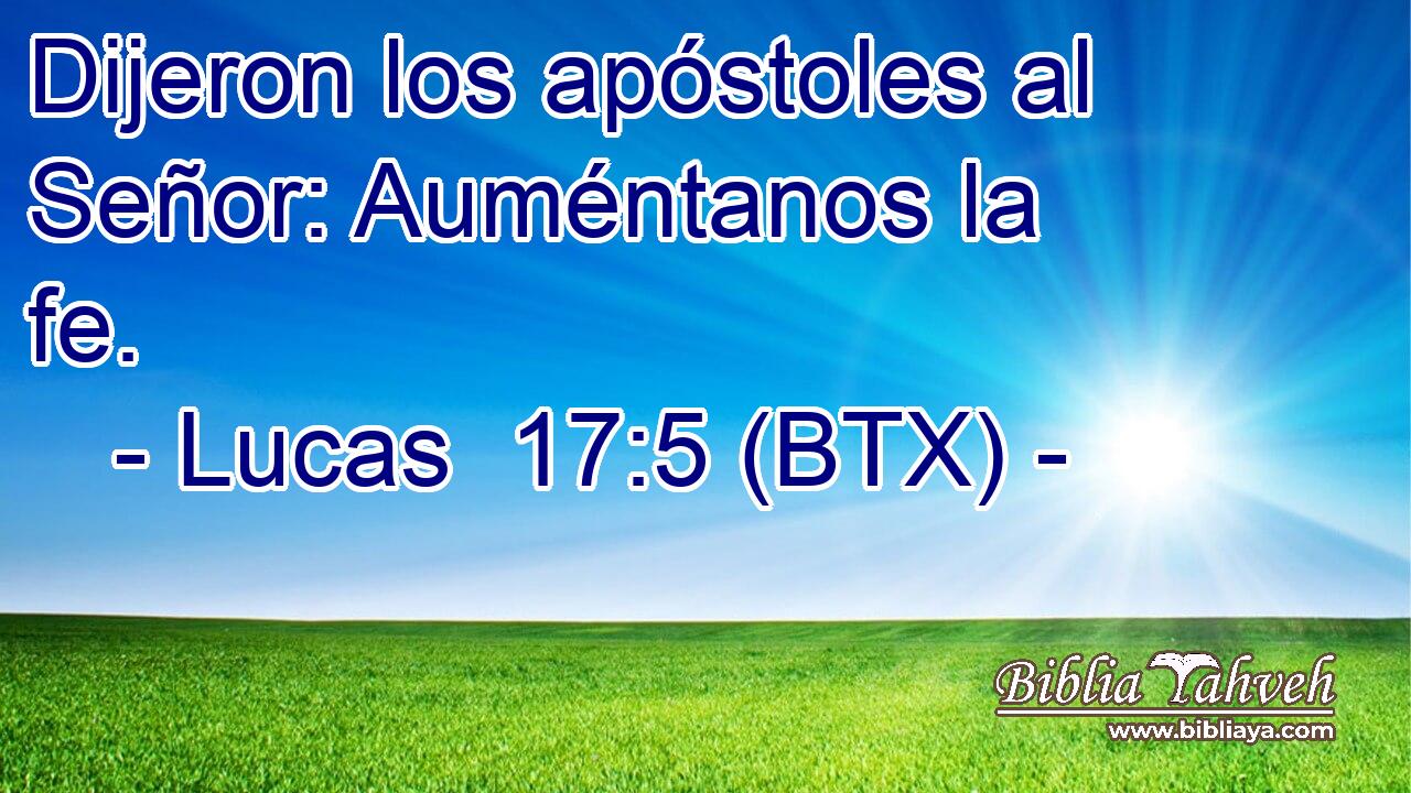 Dijeron los apóstoles al Señor: Auméntanos la fe.