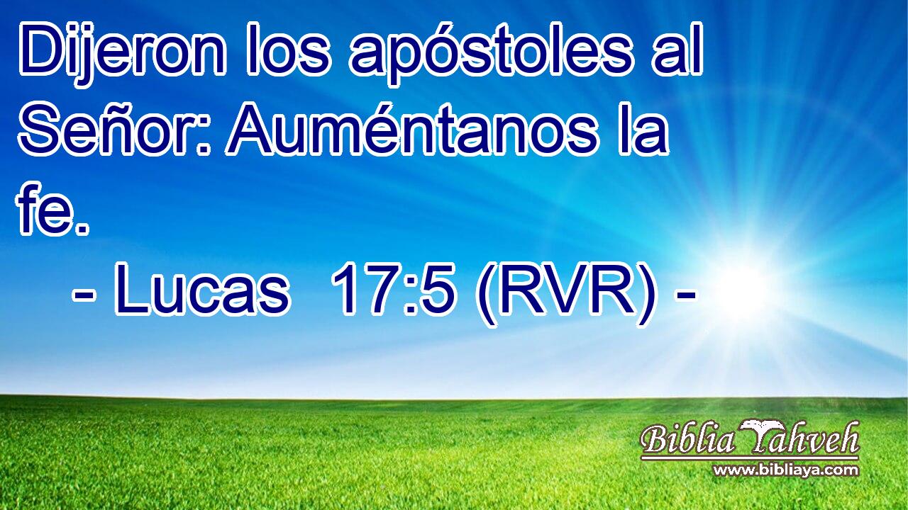 Dijeron los apóstoles al Señor: Auméntanos la fe.