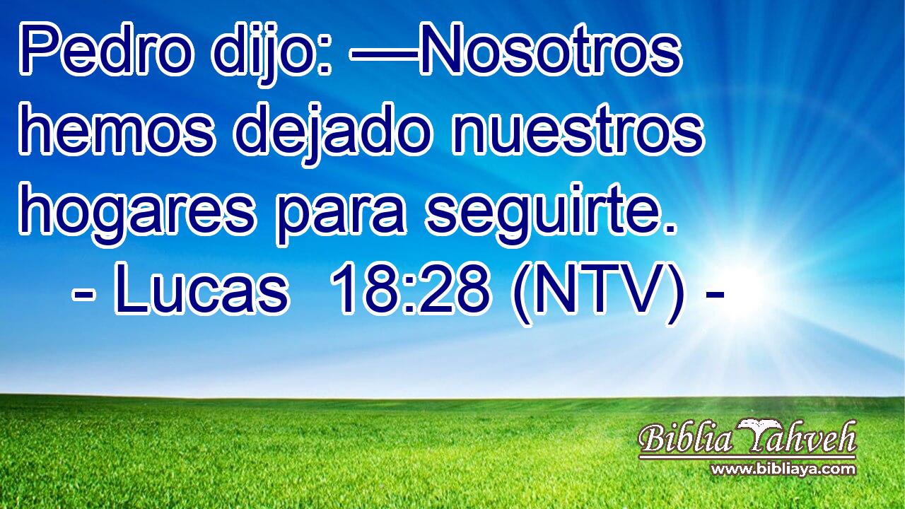 Pedro dijo: —Nosotros hemos dejado nuestros hogares para seguirte.