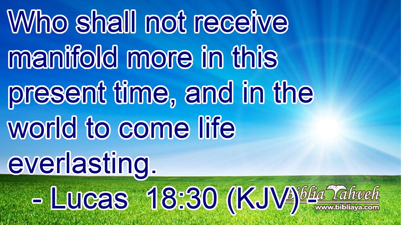 Who shall not receive manifold more in this present time, and in the world to come life everlasting.
