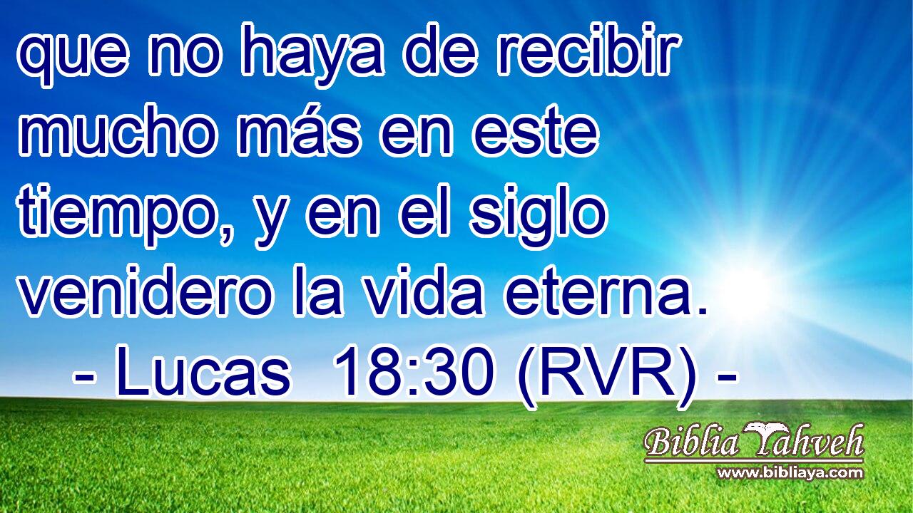 que no haya de recibir mucho más en este tiempo, y en el siglo venidero la vida eterna.