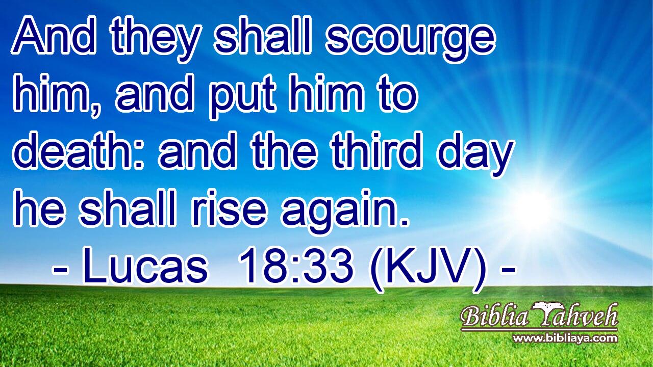 And they shall scourge him, and put him to death: and the third day he shall rise again.