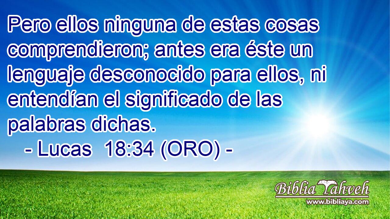  Pero ellos ninguna de estas cosas comprendieron; antes era éste un lenguaje desconocido para ellos, ni entendían el significado de las palabras dichas. 