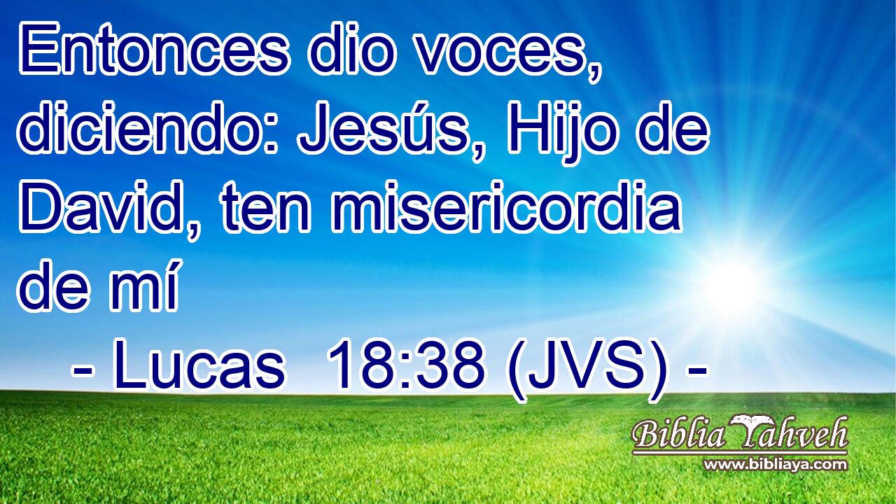 Entonces dio voces, diciendo: Jesús, Hijo de David, ten misericordia de mí