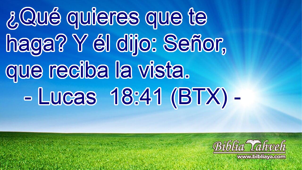 ¿Qué quieres que te haga? Y él dijo: Señor, que reciba la vista.