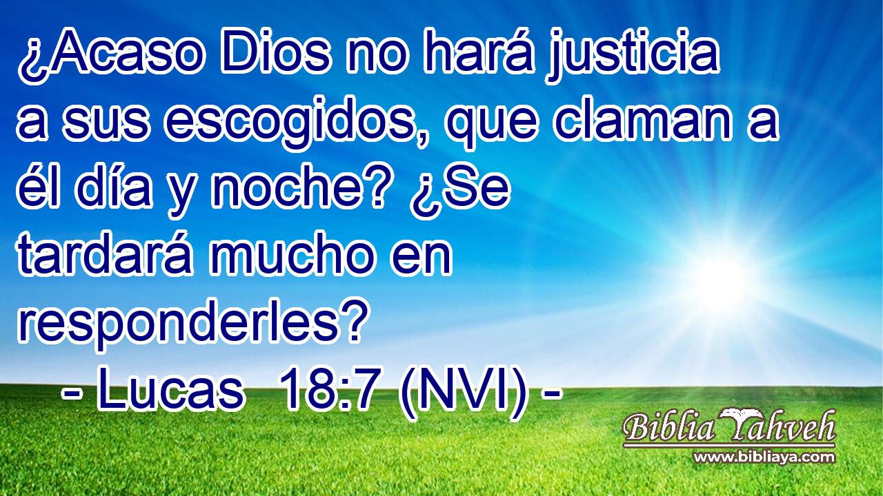  ¿Acaso Dios no hará justicia a sus escogidos, que claman a él día y noche? ¿Se tardará mucho en responderles? 
