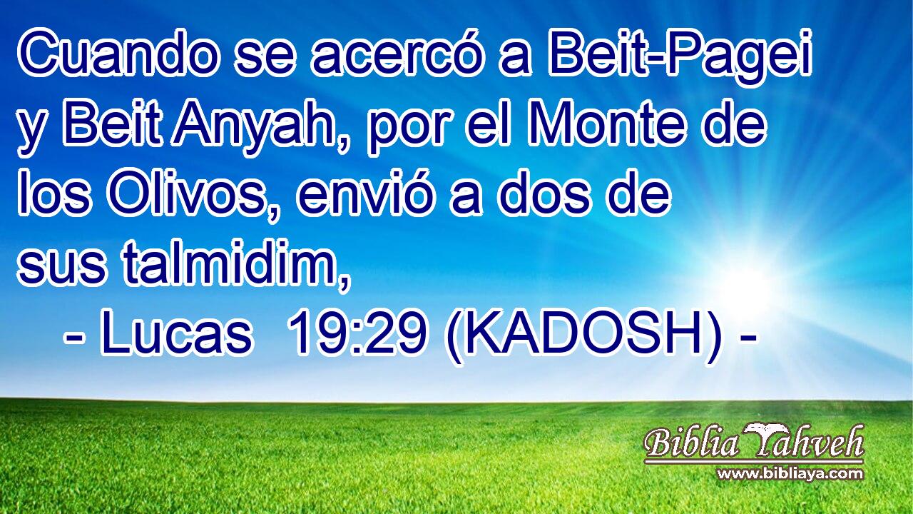 Cuando se acercó a Beit-Pagei y Beit Anyah, por el Monte de los Olivos, envió a dos de sus talmidim, 