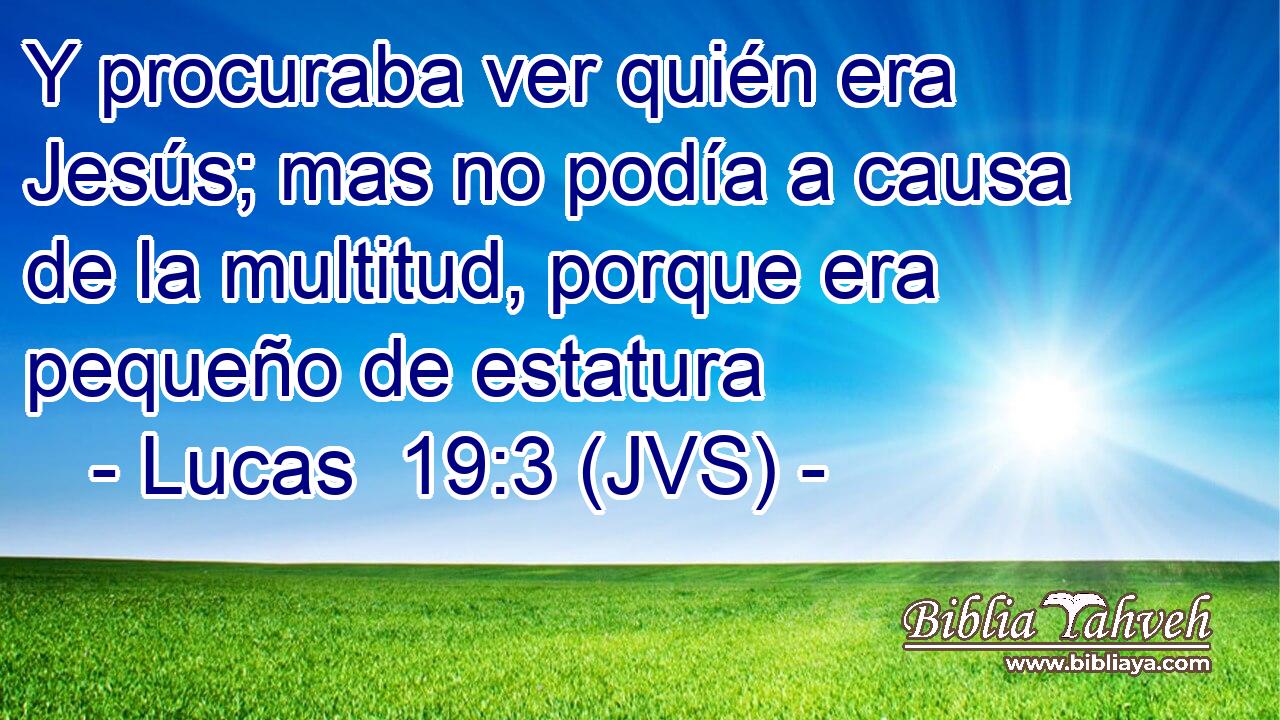 Y procuraba ver quién era Jesús; mas no podía a causa de la multitud, porque era pequeño de estatura