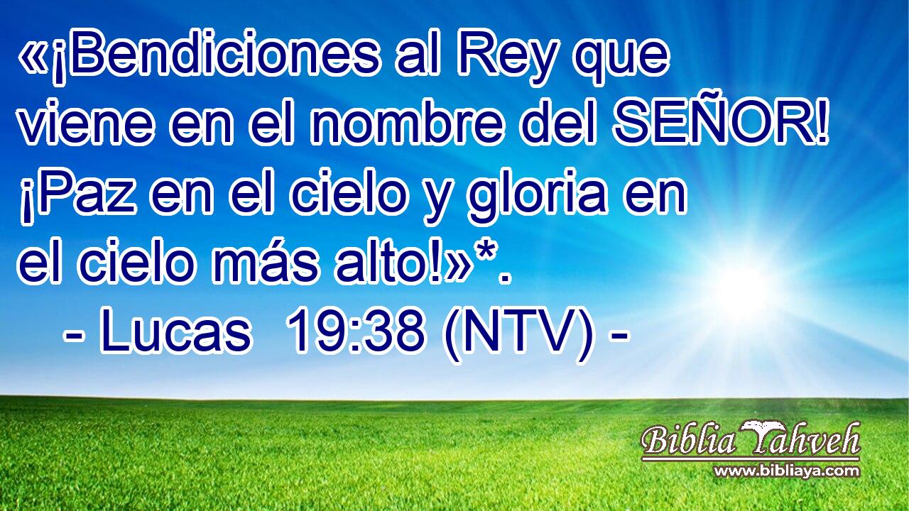 «¡Bendiciones al Rey que viene en el nombre del SEÑOR! ¡Paz en el cielo y gloria en el cielo más alto!»*.