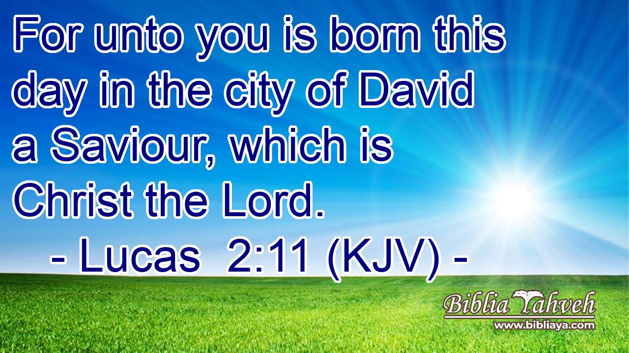 For unto you is born this day in the city of David a Saviour, which is Christ the Lord.