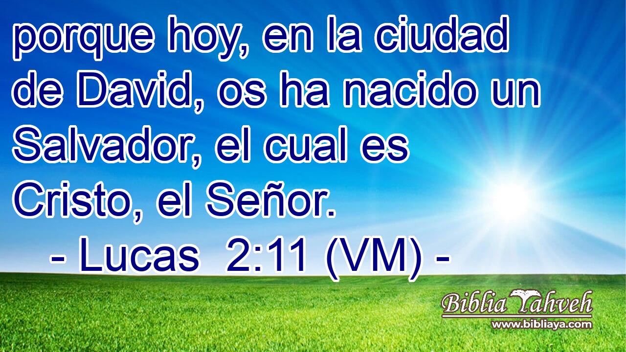 porque hoy, en la ciudad de David, os ha nacido un Salvador, el cual es Cristo, el Señor. 