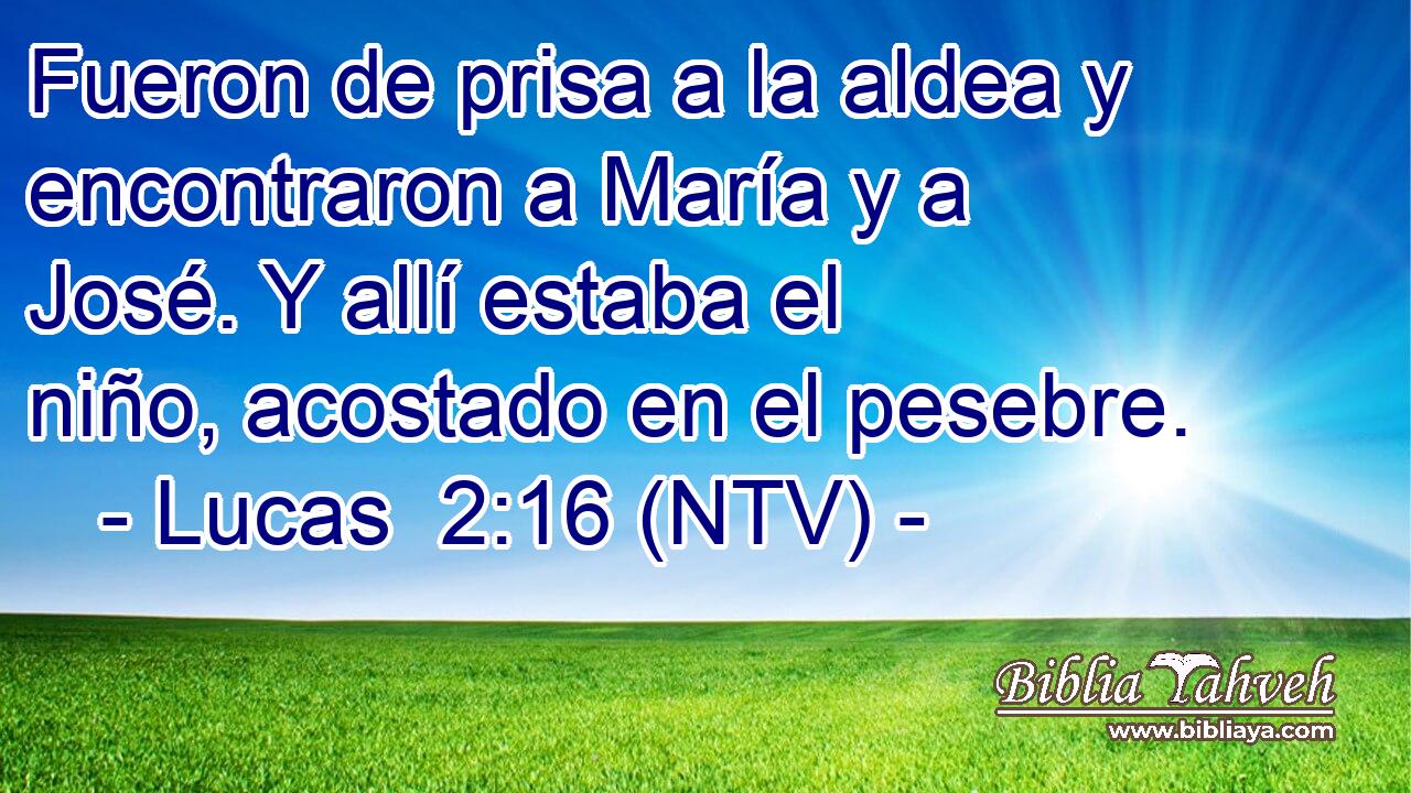 Fueron de prisa a la aldea y encontraron a María y a José. Y allí estaba el niño, acostado en el pesebre.