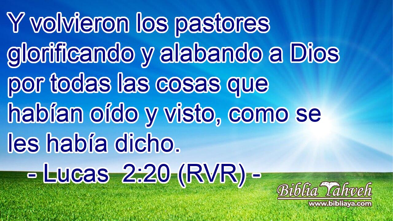 Y volvieron los pastores glorificando y alabando a Dios por todas las cosas que habían oído y visto, como se les había dicho.
