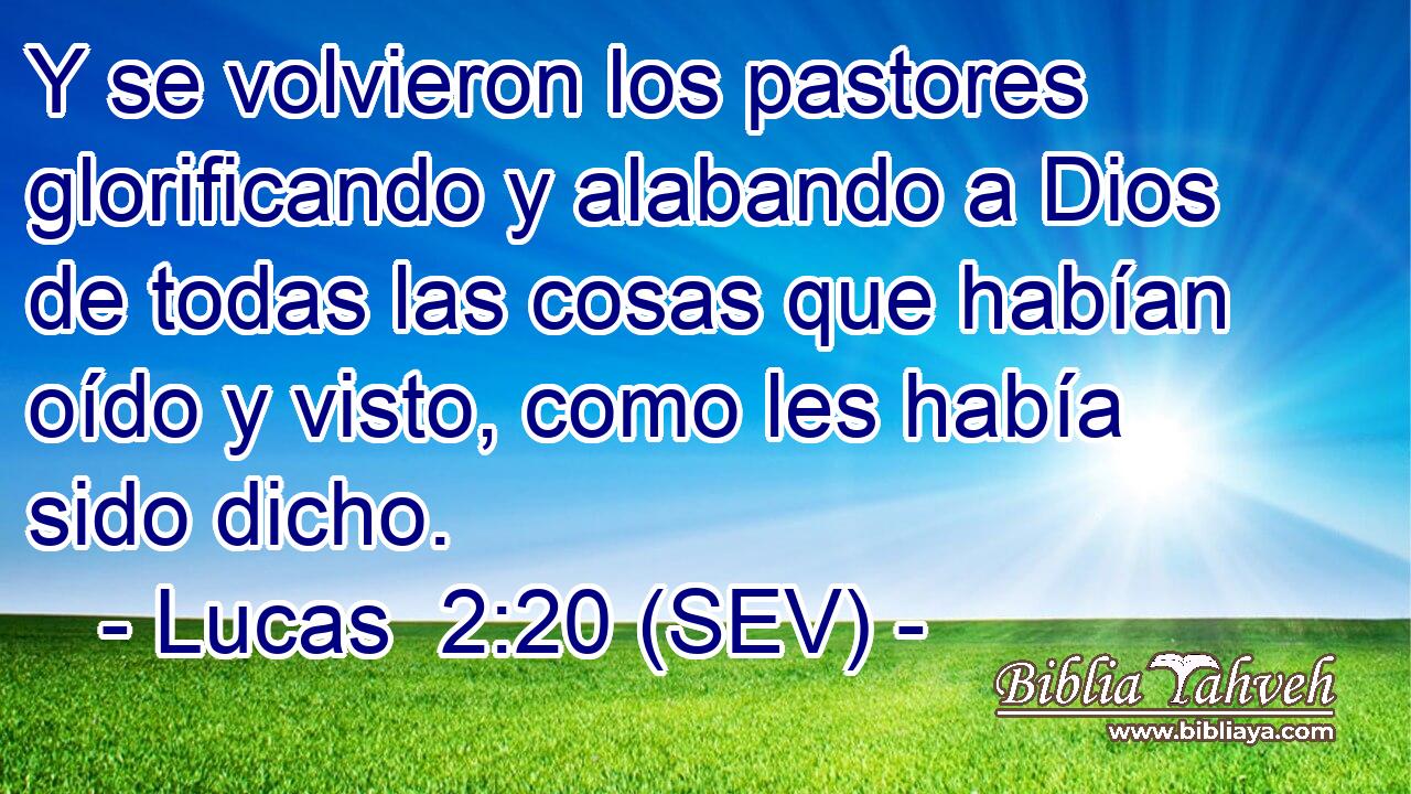 Y se volvieron los pastores glorificando y alabando a Dios de todas las cosas que habían oído y visto, como les había sido dicho.