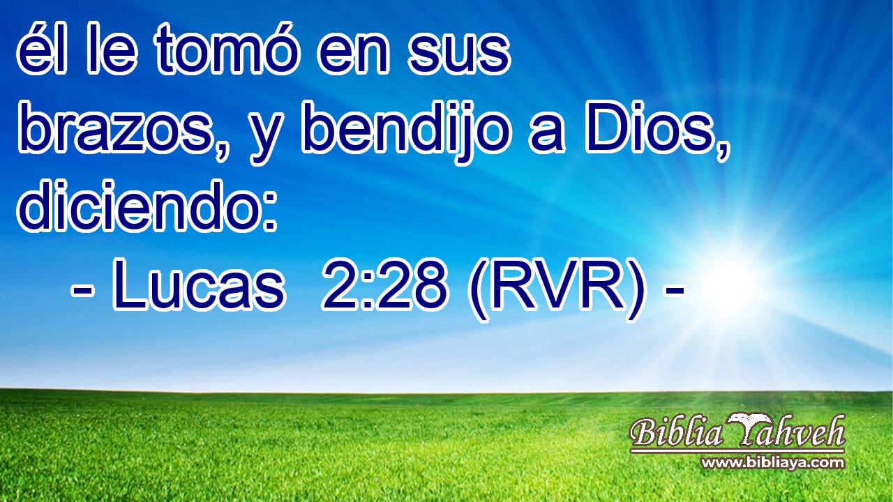 él le tomó en sus brazos, y bendijo a Dios, diciendo: