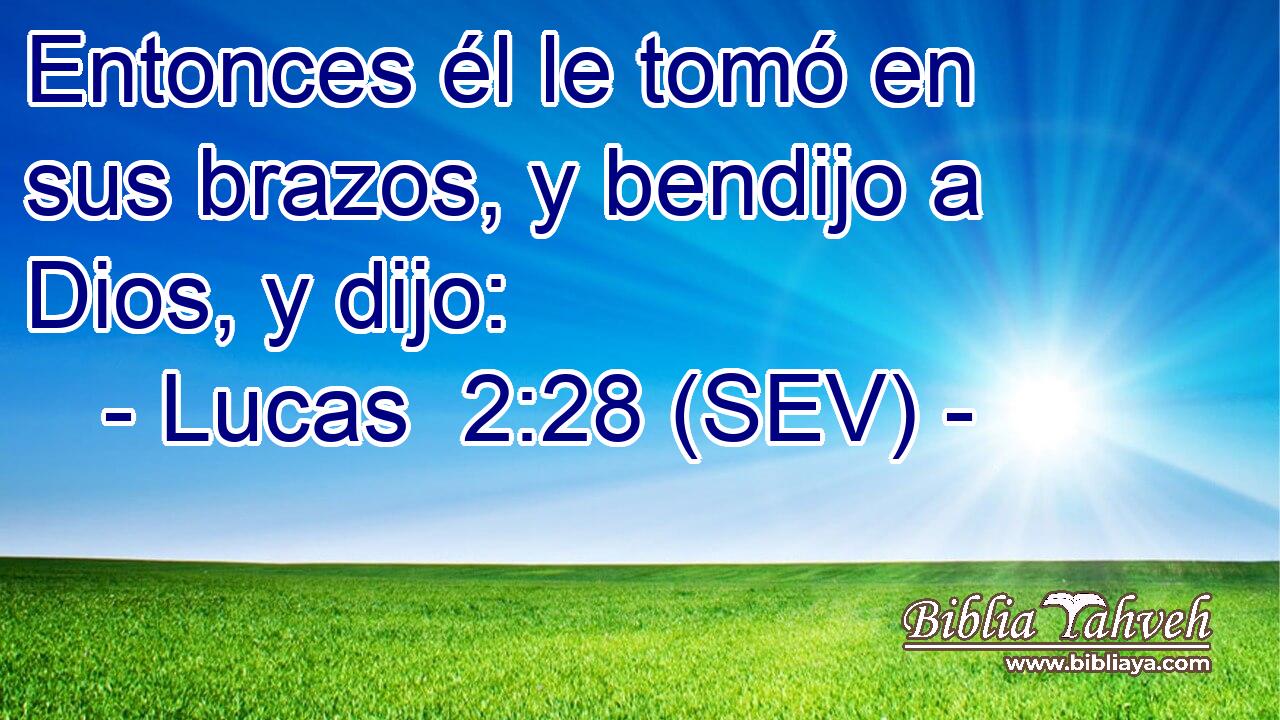 Entonces él le tomó en sus brazos, y bendijo a Dios, y dijo: