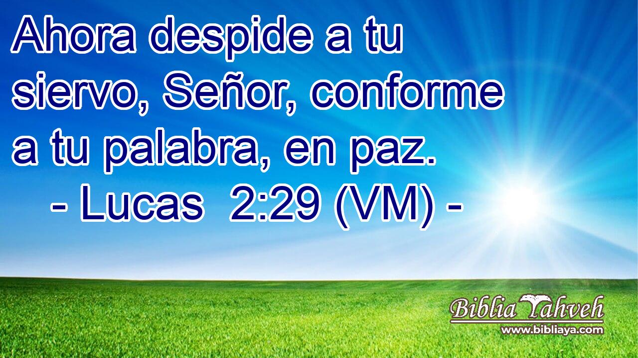  Ahora despide a tu siervo, Señor, conforme a tu palabra, en paz. 