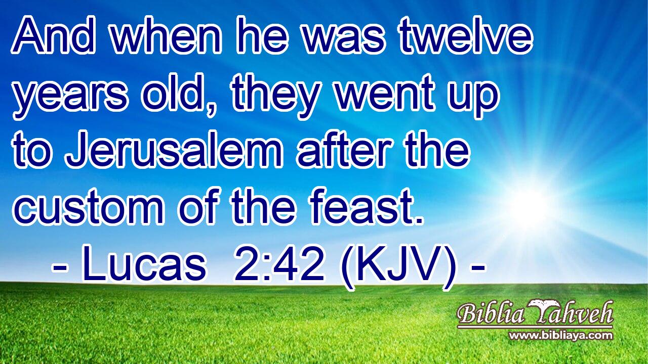 And when he was twelve years old, they went up to Jerusalem after the custom of the feast.