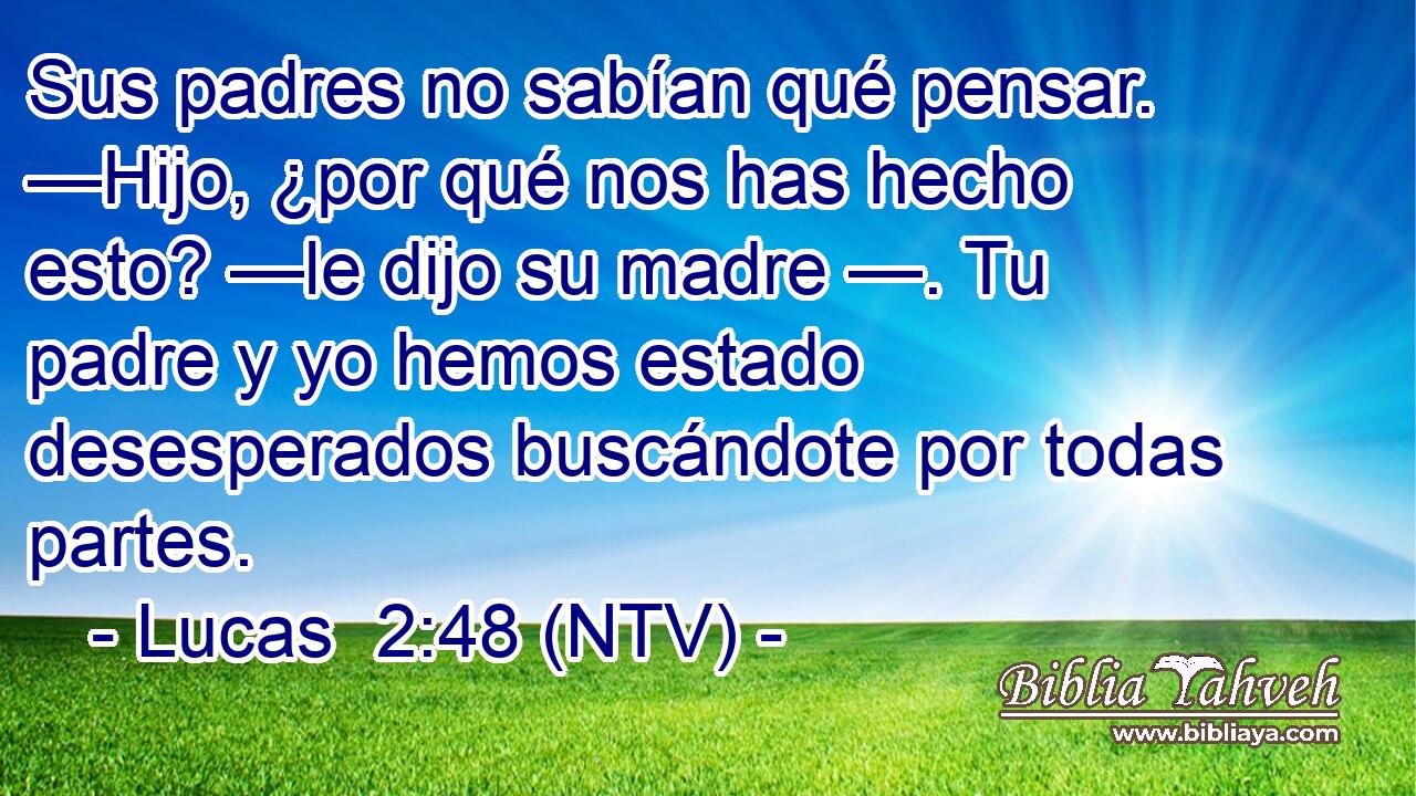 Sus padres no sabían qué pensar. —Hijo, ¿por qué nos has hecho esto? —le dijo su madre —. Tu padre y yo hemos estado desesperados buscándote por todas partes.