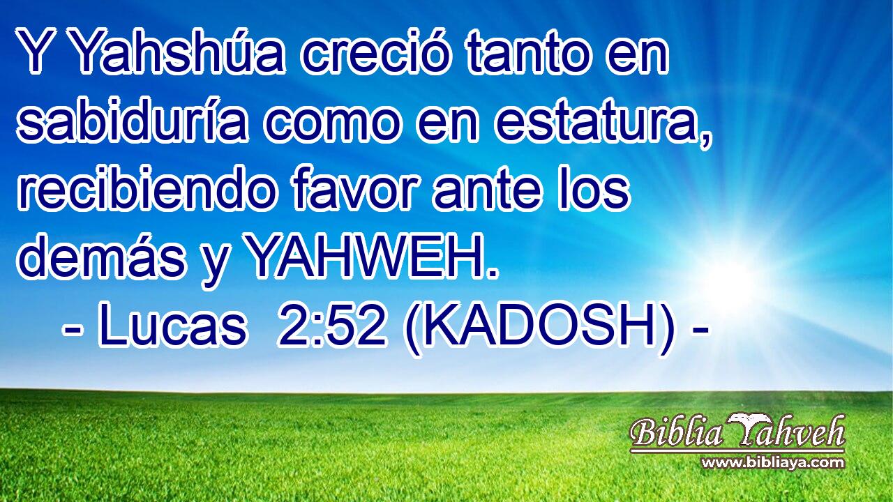  Y Yahshúa creció tanto en sabiduría como en estatura, recibiendo favor ante los demás y YAHWEH. 