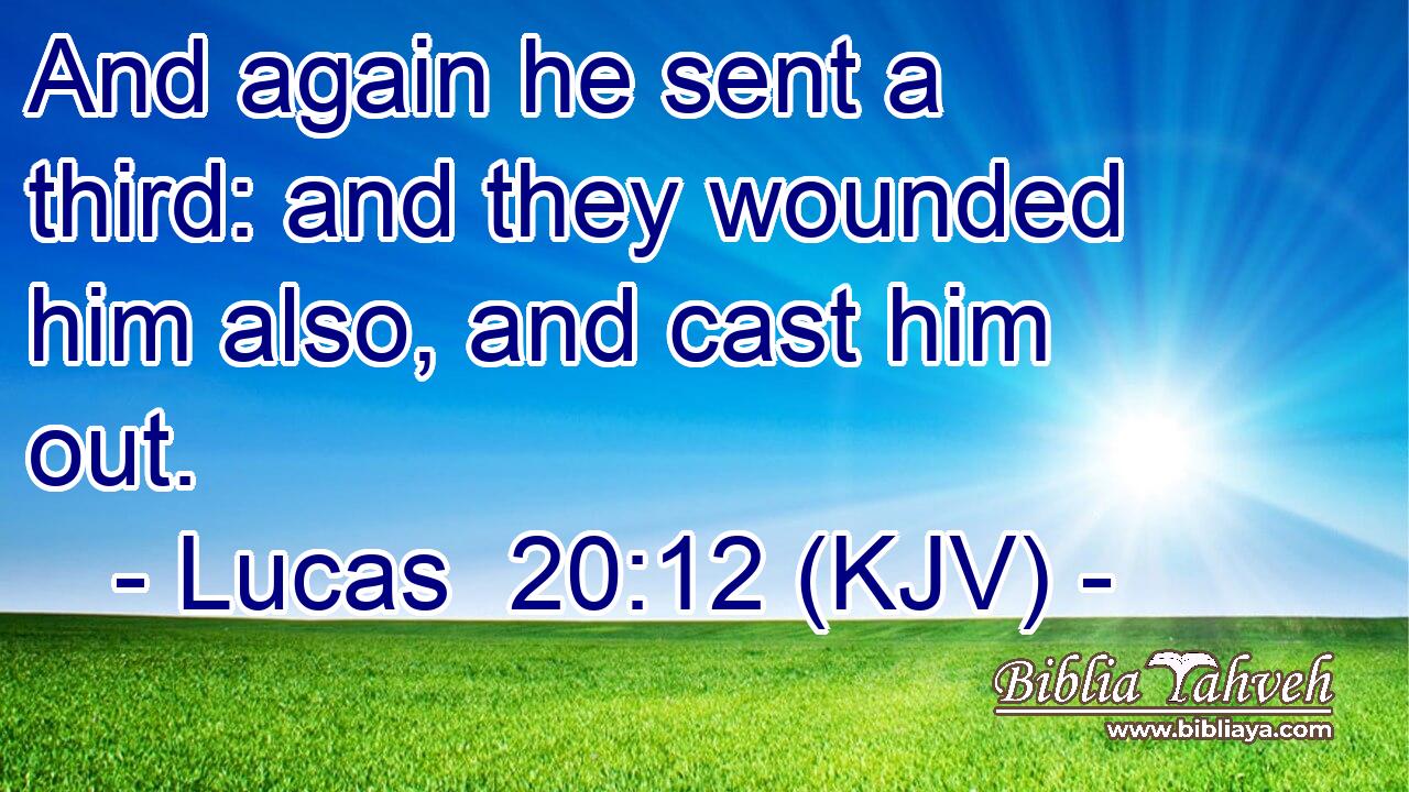 And again he sent a third: and they wounded him also, and cast him out.