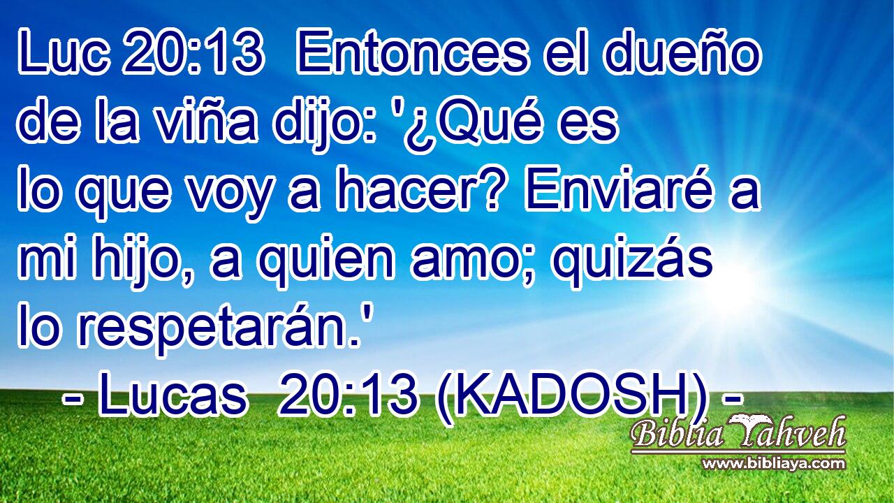  Entonces el dueño de la viña dijo: '¿Qué es lo que voy a hacer? Enviaré a mi hijo, a quien amo; quizás lo respetarán.' 