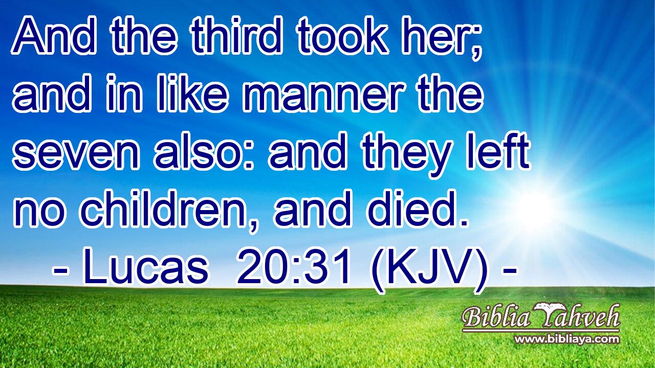 And the third took her; and in like manner the seven also: and they left no children, and died.