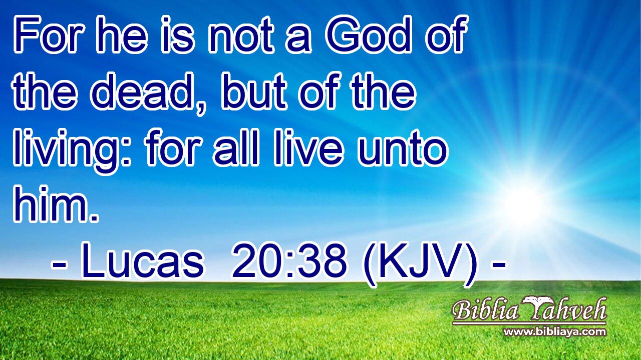 For he is not a God of the dead, but of the living: for all live unto him.