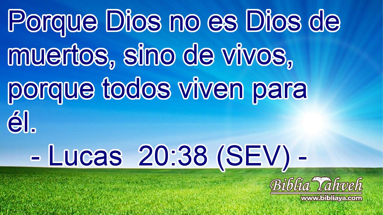 Porque Dios no es Dios de muertos, sino de vivos, porque todos viven para él.