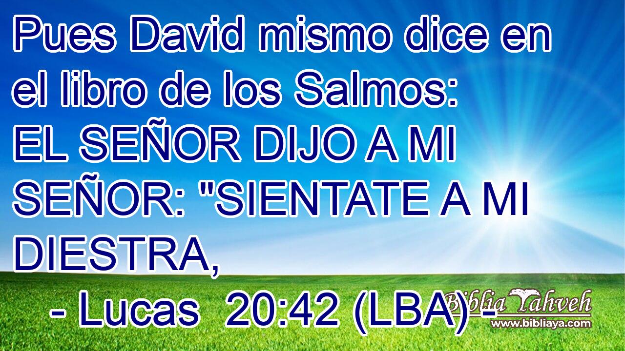 Pues David mismo dice en el libro de los Salmos: EL SEÑOR DIJO A MI SEÑOR: 