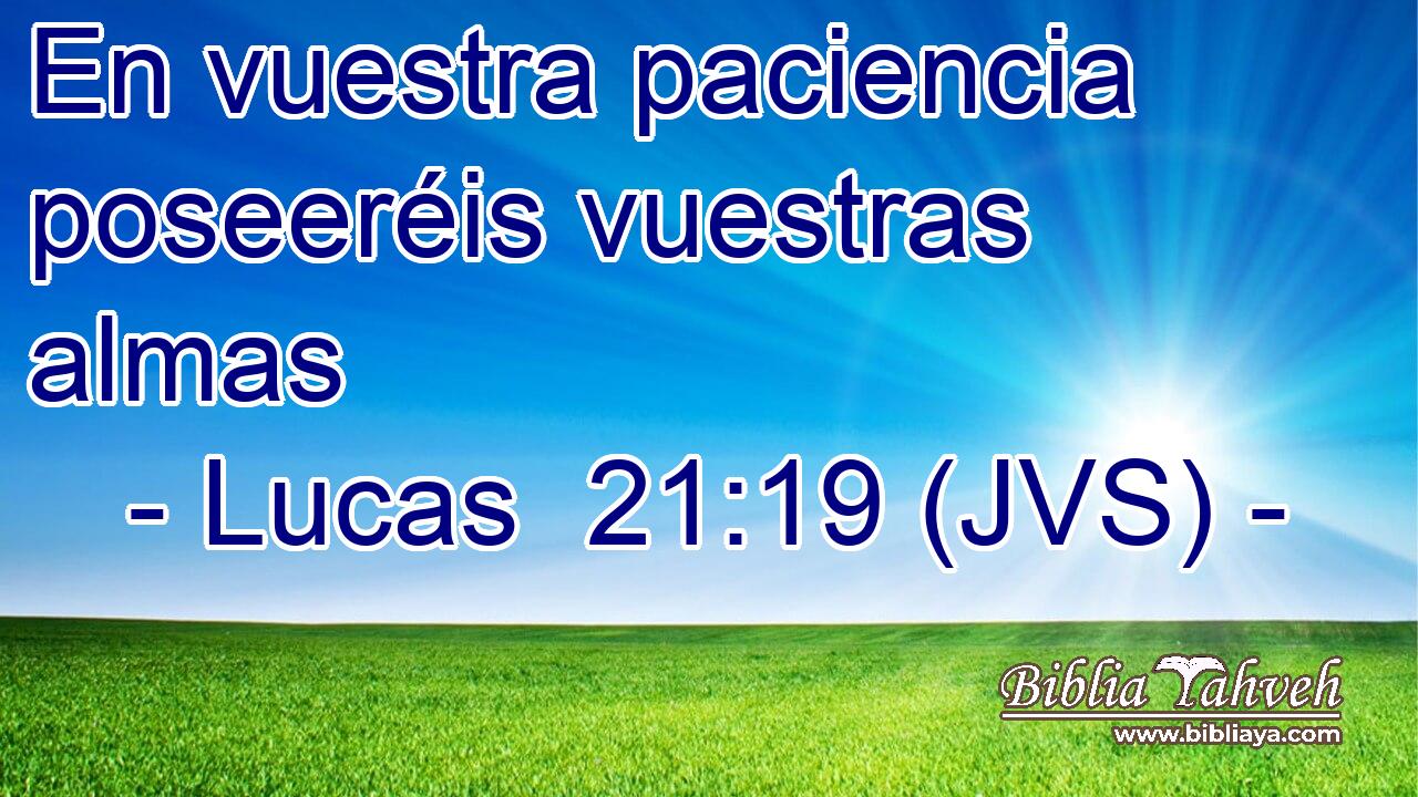 En vuestra paciencia poseeréis vuestras almas