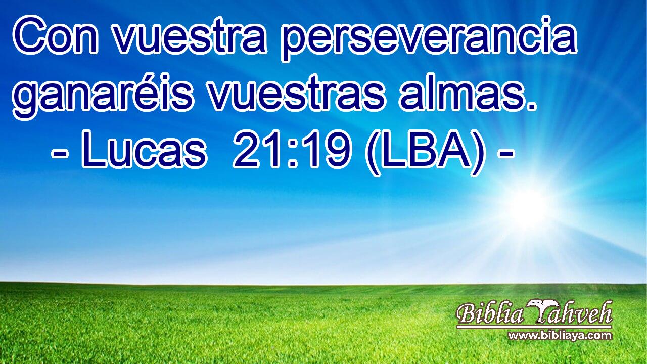Con vuestra perseverancia ganaréis vuestras almas.