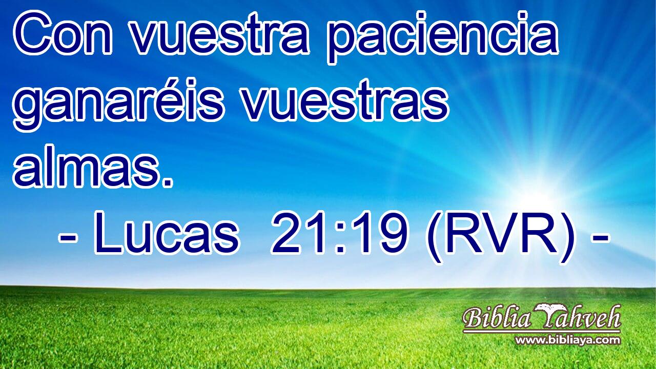 Con vuestra paciencia ganaréis vuestras almas.