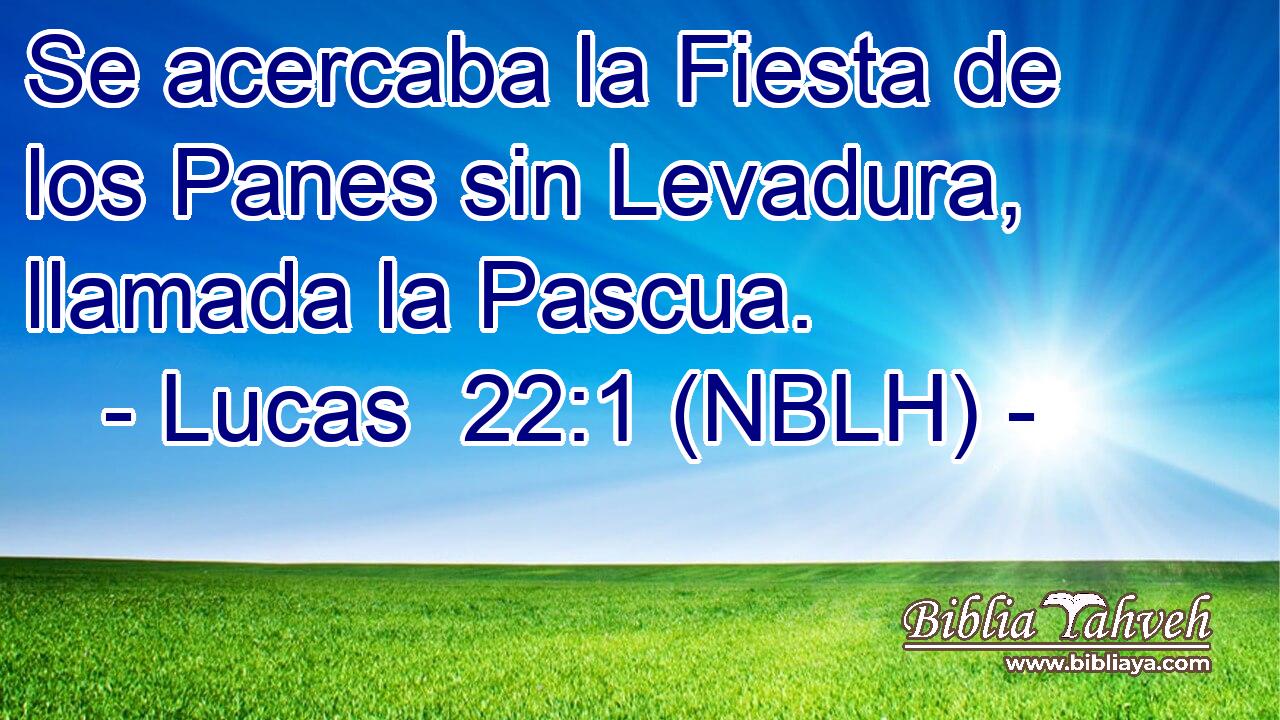  Se acercaba la Fiesta de los Panes sin Levadura, llamada la Pascua. 