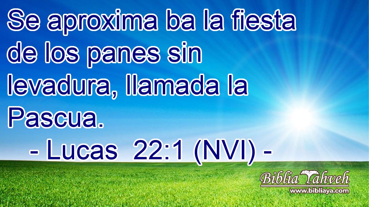  Se aproxima ba la fiesta de los panes sin levadura, llamada la Pascua. 